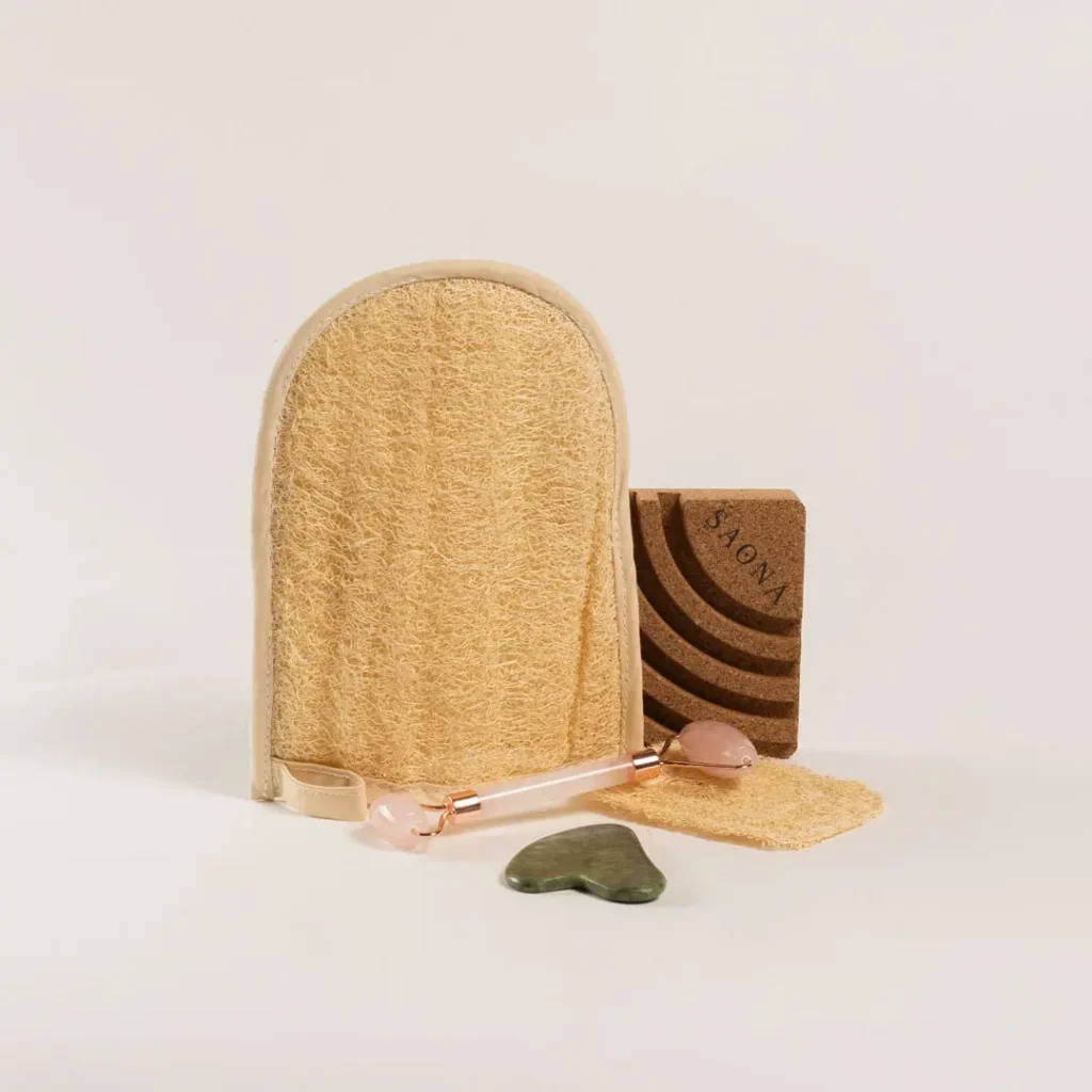 Accesorios de belleza natural · Saona Cosmetics Accesorios de belleza natural para ritual de cuidado corporal y facial